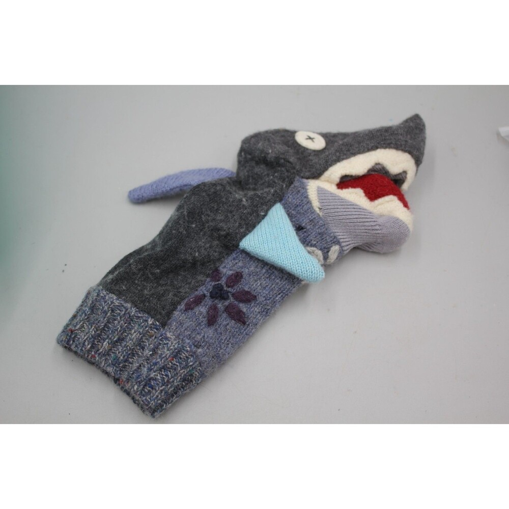 Cate & Levi SHARK Hand Puppet Canada 12" Eco-Friendly Reclaimed Wool HOLES